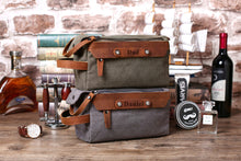 Load image into Gallery viewer, Valentines Day Gift, Mens Toiletry bag, groomsman gift, toiletry bag Birthday gift for dad, fathers day present Fathers day gift for stepdad - EN LEATHER