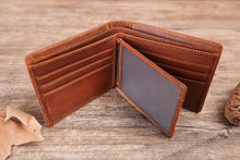 Load image into Gallery viewer, Personalized Leather Wallet Mens Wallet Leather Personalized Wallets for Men gift for Husband gift for Him Personalized Gift for Men Wallet - EN LEATHER