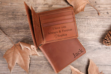 Load image into Gallery viewer, Personalized Leather Wallet Mens Wallet Leather Personalized Wallets for Men gift for Husband gift for Him Personalized Gift for Men Wallet - EN LEATHER