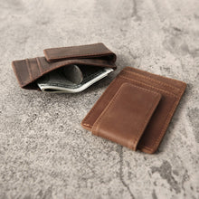 Load image into Gallery viewer, Personalized Groomsman Gift RFID Money Clip Genuine Leather Wallet Boyfriend Fathers Day Gifts for Men Custom Gifts for Him - EN LEATHER
