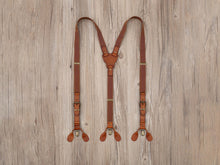Load image into Gallery viewer, Groomsmen Gifts Personalized Natural Leather Suspenders Groomsmen Suspenders Wedding Suspenders Best Man Gift - EN LEATHER