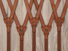 Load image into Gallery viewer, Brown Leather Suspenders, Suspenders, leather suspenders, brown suspenders, suspenders, suspenders for adults, leather suspenders brown - EN LEATHER