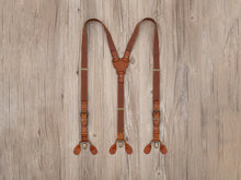 Load image into Gallery viewer, Natural Leather Suspenders Groomsmen Suspenders Wedding Suspenders Best Man Gift Groomsmen Gifts Personalized - EN LEATHER