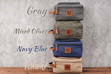 Load image into Gallery viewer, Groomsmen Gifts, Canvas Leather Dopp Kit, Engraved Canvas Leather Dopp Kit, Personalized Travel Bag, Gift for Him, Christmas Gifts - EN LEATHER