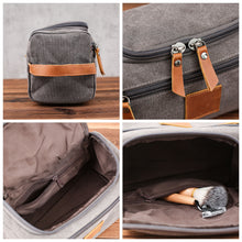 Load image into Gallery viewer, Groomsmen Gifts, Canvas Leather Dopp Kit, Engraved Canvas Leather Dopp Kit, Personalized Travel Bag, Gift for Him, Christmas Gifts - EN LEATHER