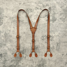 Load image into Gallery viewer, Personalized Men’s Leather Suspenders Groomsmen Suspenders Brown Suspenders Leather Suspenders - EN LEATHER
