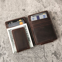 Load image into Gallery viewer, Personalized Leather Magnetic Money Clip for Husband and Boyfriend, Valentines Day gift for him - EN LEATHER
