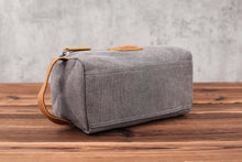Load image into Gallery viewer, Large Canvas Toiletry Bag Set, Toiletry Bag Men, Personalized Canvas Leather Dopp Kit for Men, Canvas Leather Men&#39;s Travel Toiletry Bag - EN LEATHER
