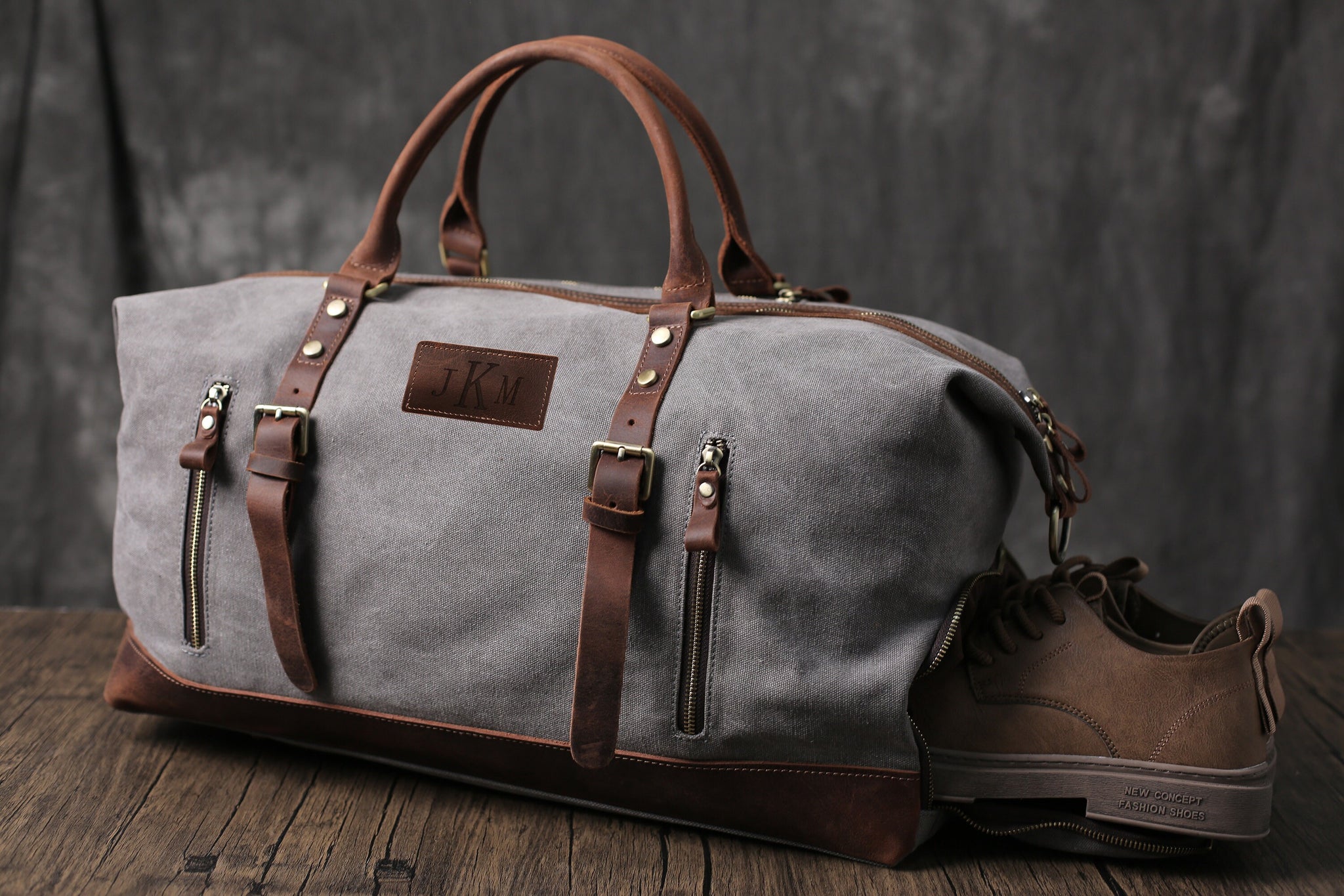 Canvas and leather weekender sale